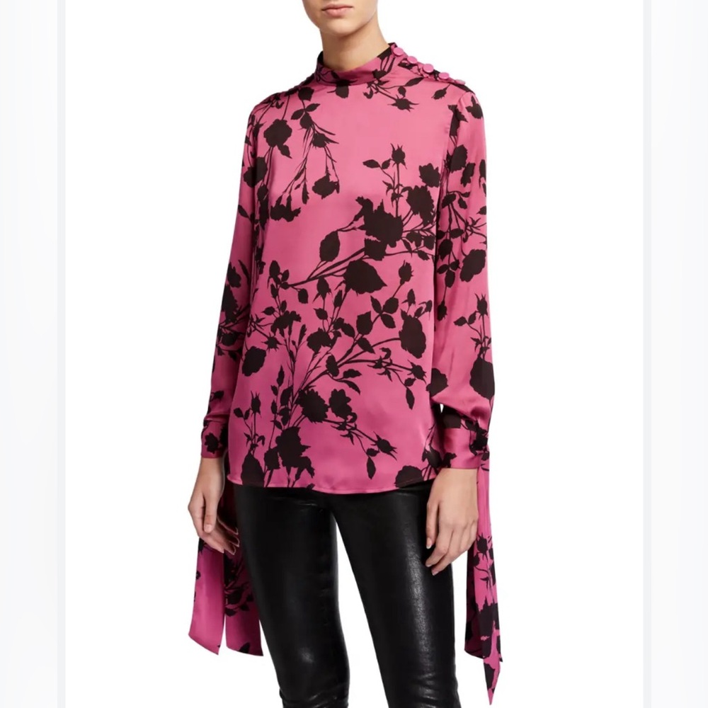 Equipment Femme Long Sleeve Floral Print Blouse Avelaine